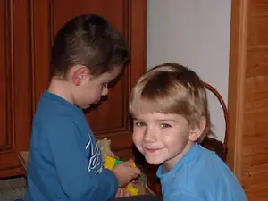 moje zlatíčka...Lukášek a Tomášek s úsměvem...